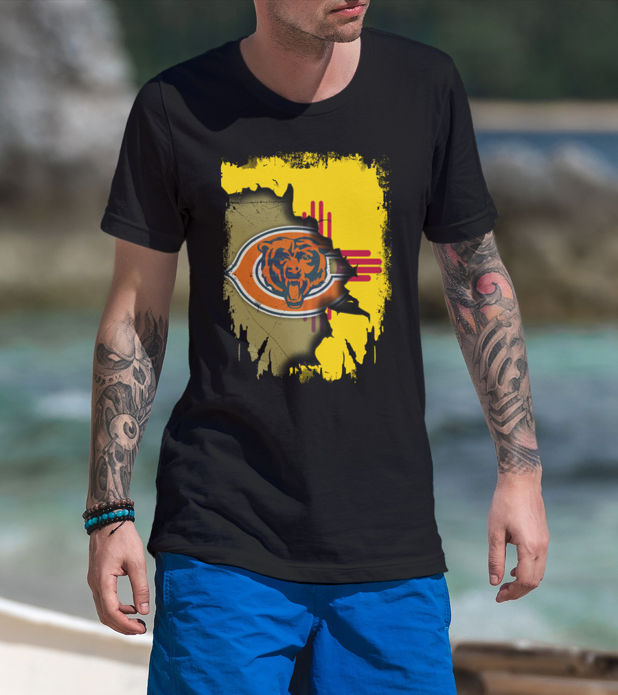 Together New Mexico Bears Chicago Symbol Flag Fusion T-Shirt