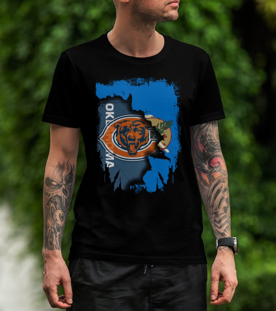 Oklahoma Chicago Bears Logo Mashup T-Shirt