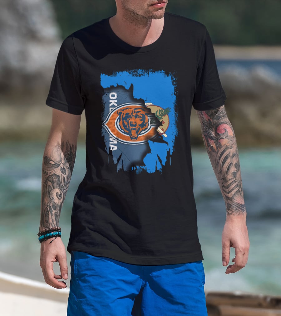 Oklahoma Chicago Bears Logo Mashup T-Shirt