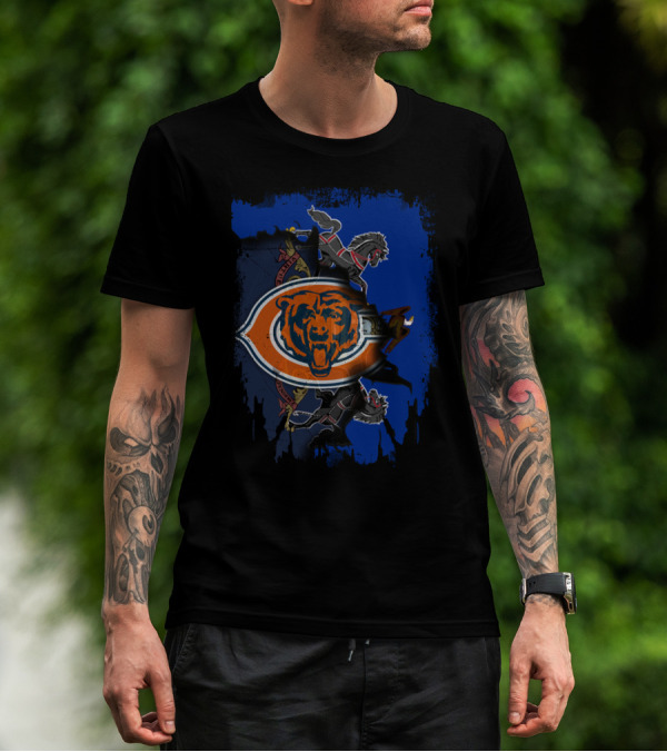 Together Pennsylvania Chicago Bears State Flag And Seal Fusion T-Shirt