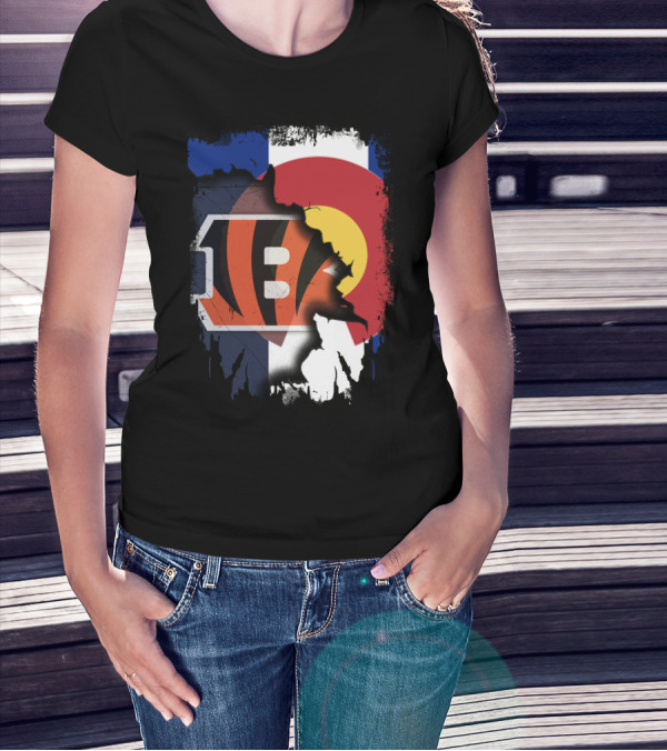 Colorado Bengals Logo With State Flag Elements T-Shirt