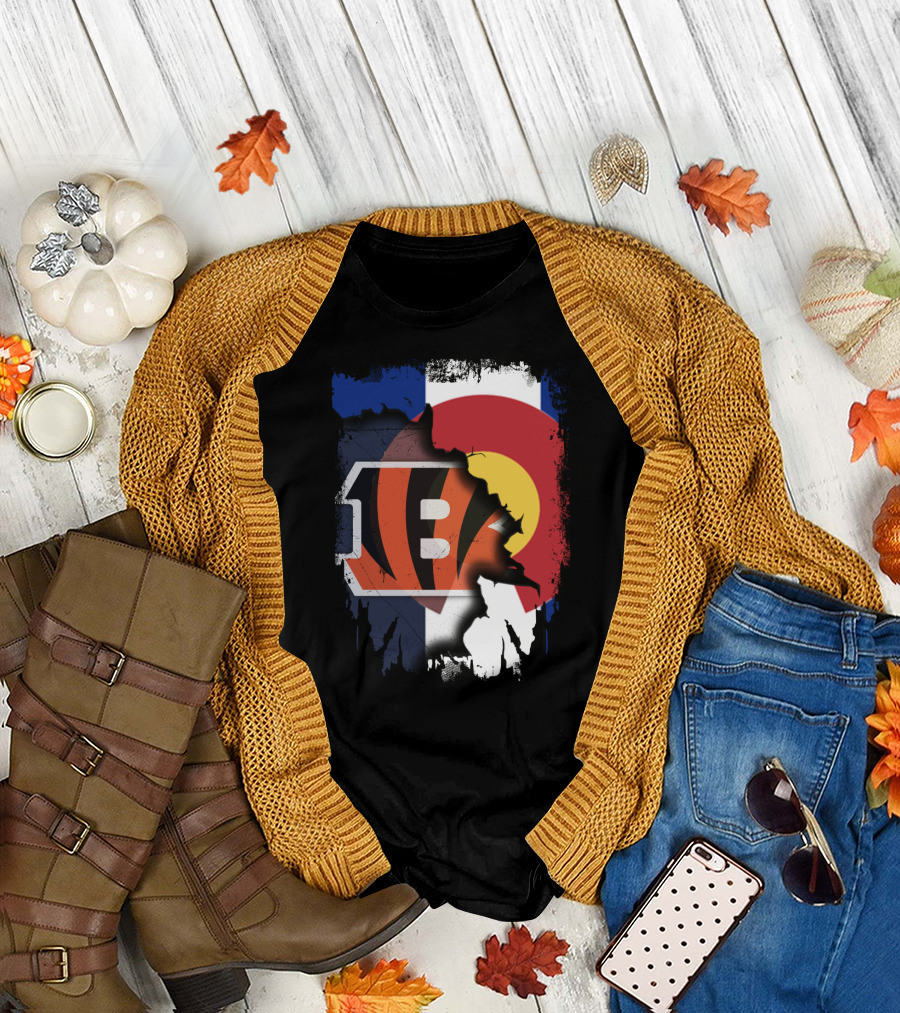 Colorado Bengals Logo with State Flag Elements T-Shirt