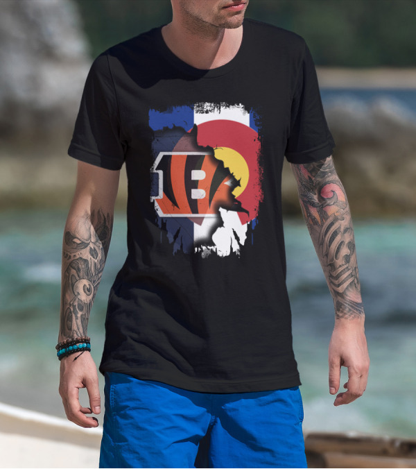 Colorado Bengals Logo With State Flag Elements T-Shirt