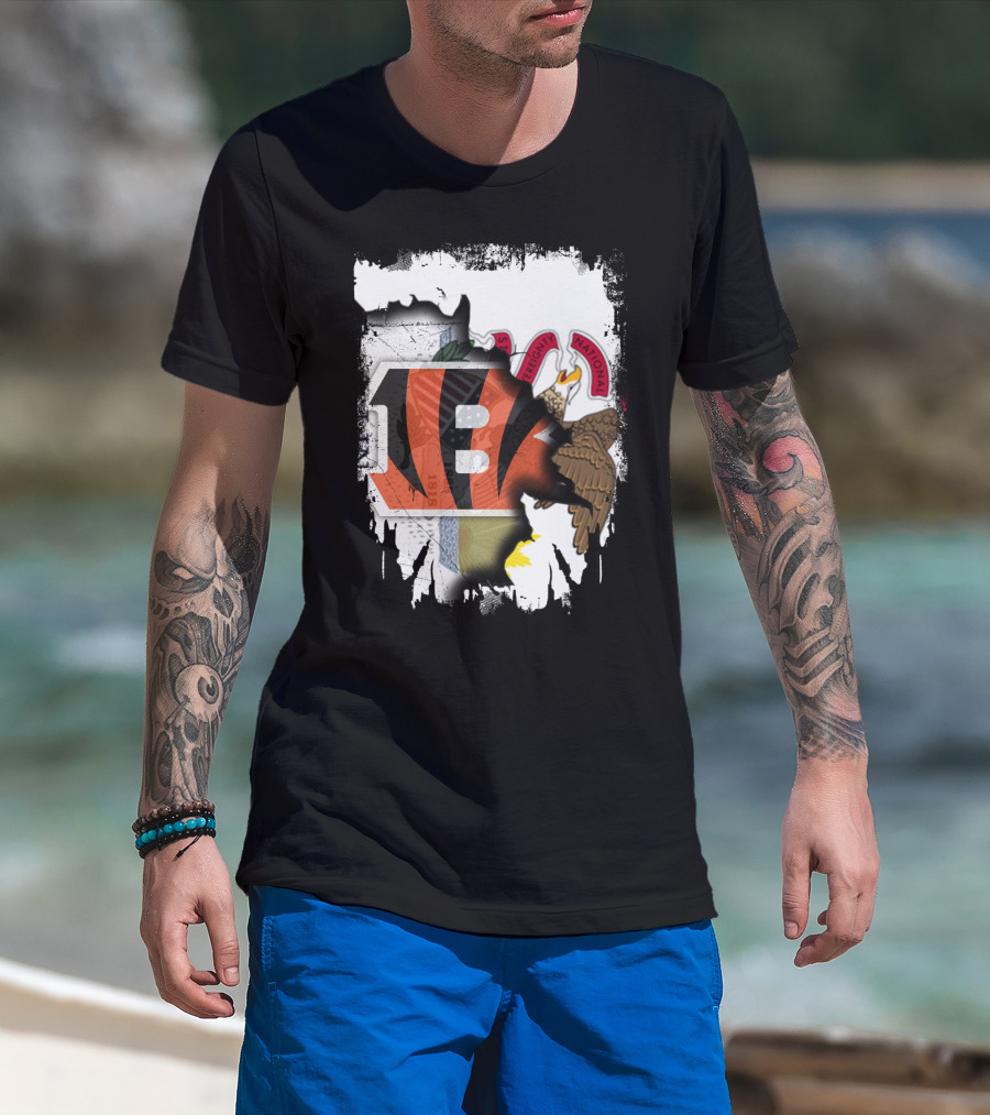 Illinois State Pride With Cincinnati Bengals Logo And Seal T-Shirt