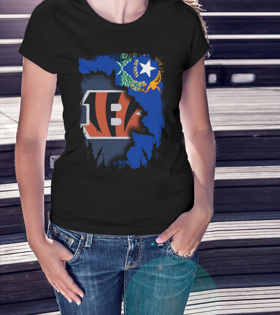 Nevada State With Cincinnati Bengals Logo Integration T-Shirt