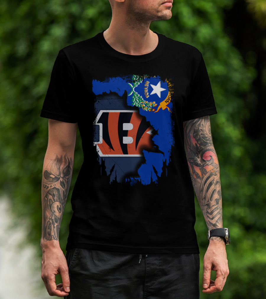 Nevada State With Cincinnati Bengals Logo Integration T-Shirt