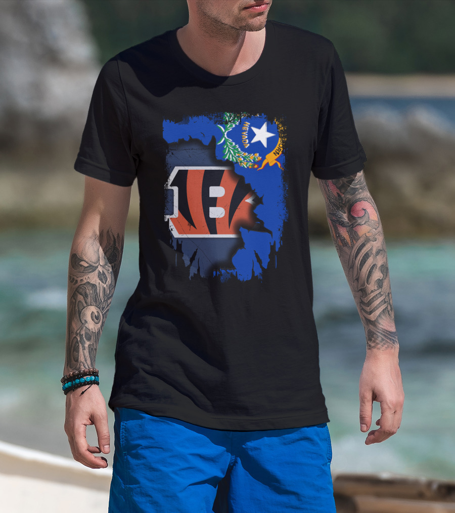 Nevada State With Cincinnati Bengals Logo Integration T-Shirt