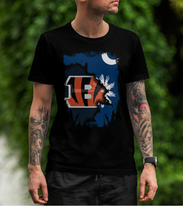 Together South Carolina With Bengals Logo And State Flag T-Shirt