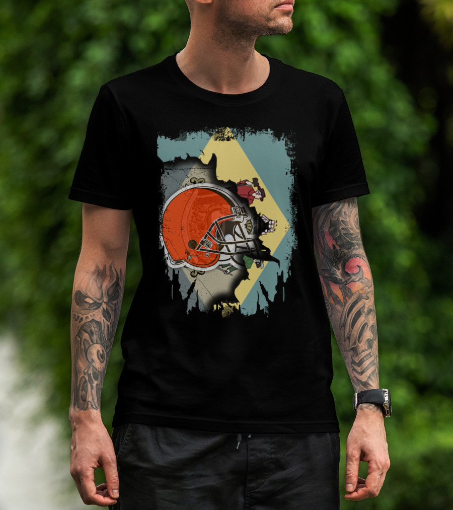 Delaware Meets Browns Helmet Collaboration T-Shirt