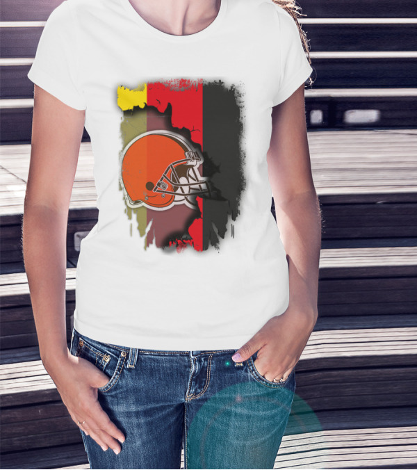 Germany Flag With Cleveland Browns Helmet T-Shirt