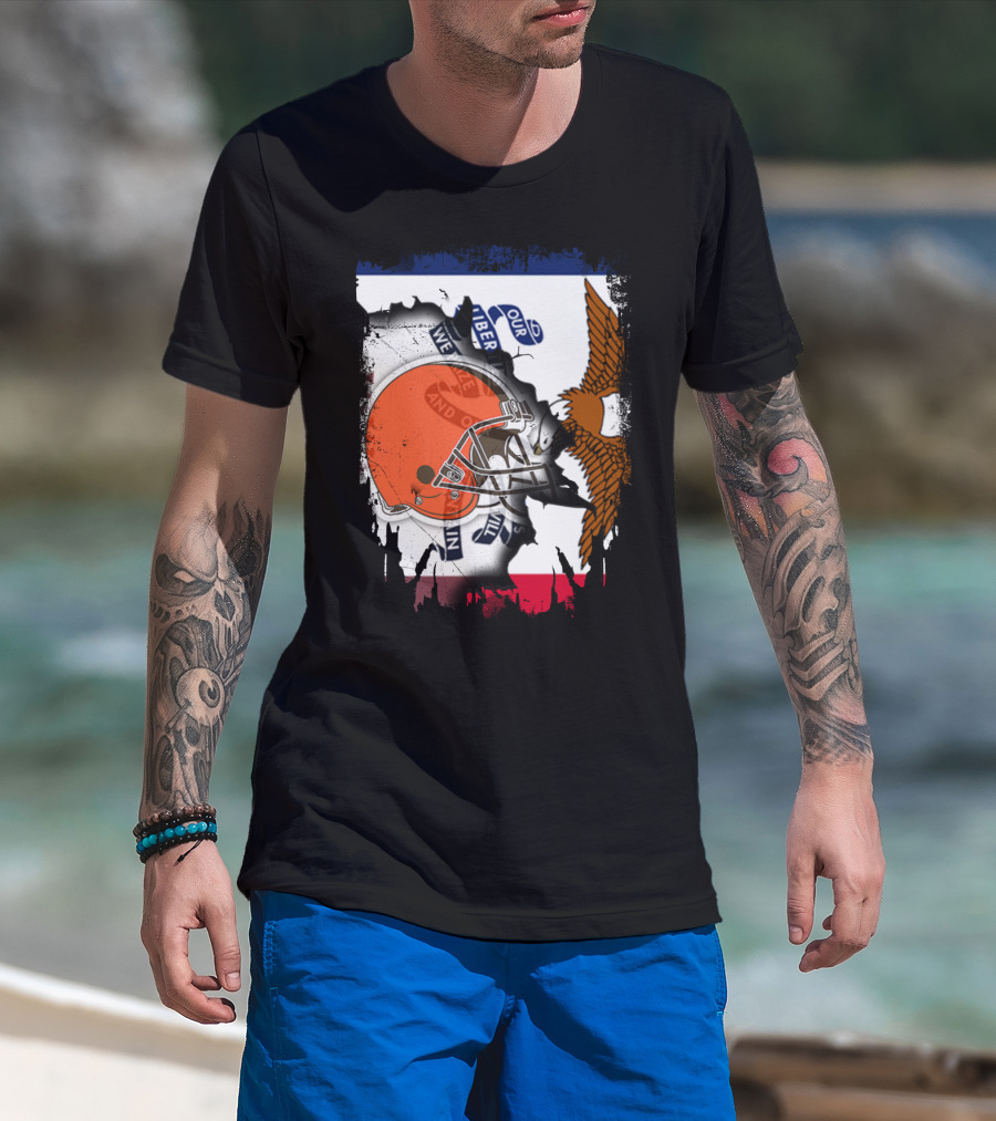 Together Iowa With Browns Helmet And Eagle Flag Elements T-Shirt