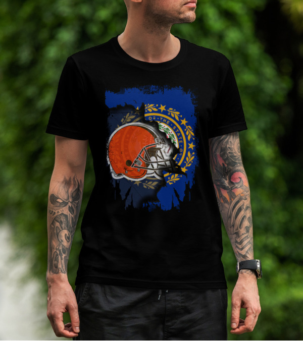 Together New Hampshire With Browns Helmet And State Seal Integration T-Shirt