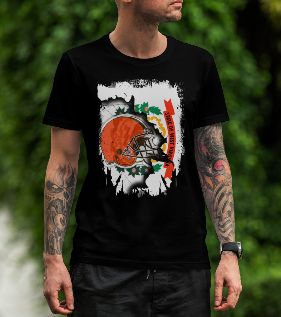 State Of West Virginia Cleveland Browns Helmet T-Shirt