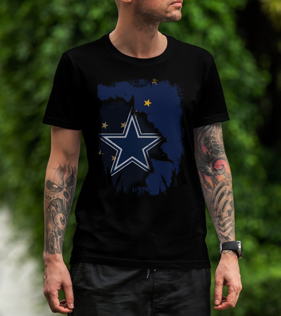 Together Alaska With Cowboys Star And State Outline T-Shirt