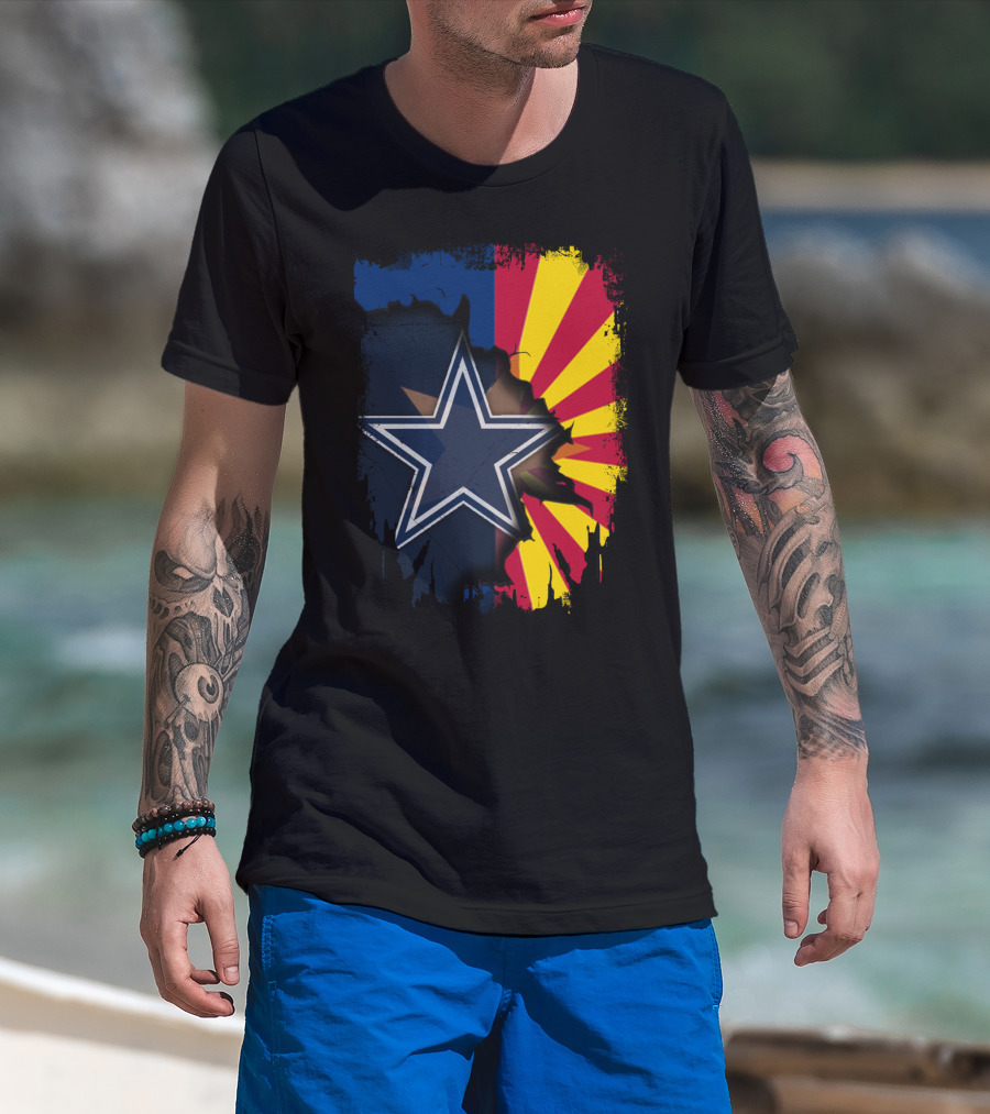 Cowboys Star Over Arizona Sunburst Together T-Shirt