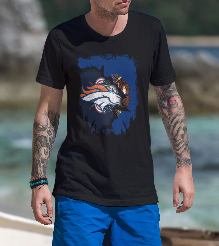 Together Utah With Broncos American Eagle And Flag T-Shirt