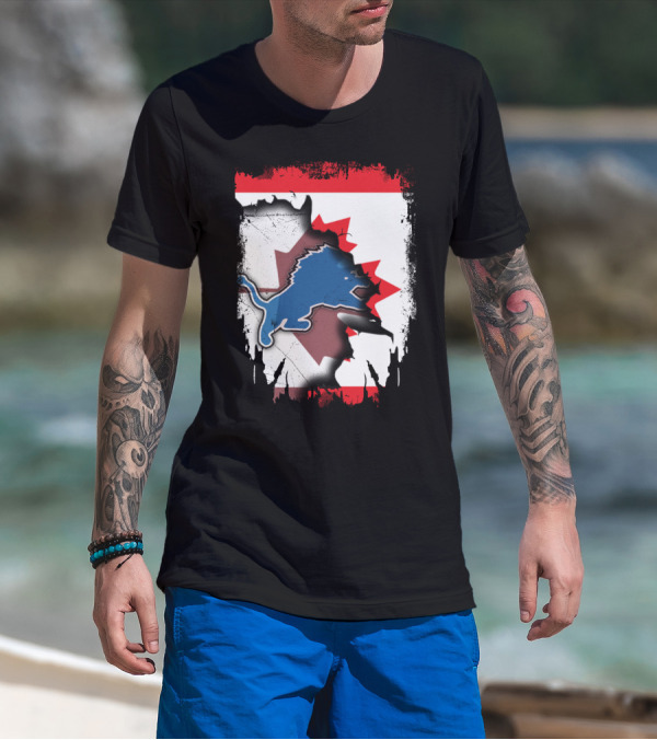 Together Canada With Detroit Lions Roaring Union T-Shirt