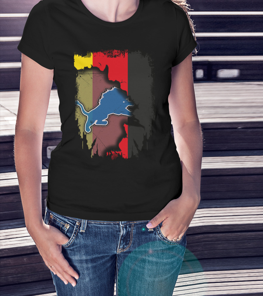 Together Germany Flag With Blue Lions T-Shirt