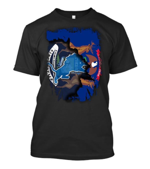 Together Michigan With Lions United Emblem T-Shirt