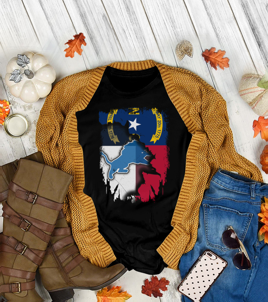 North Carolina Flag with Blue Lion T-Shirt