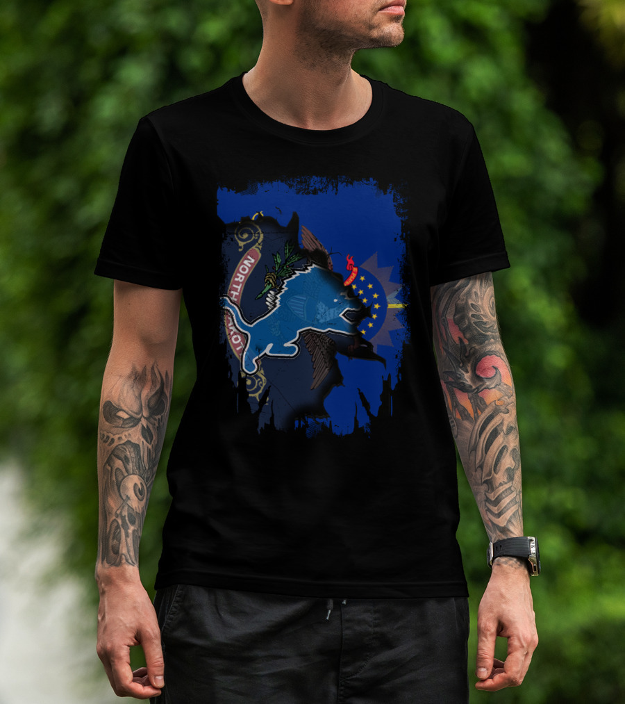 North Dakota Lions Emblem Fusion T-Shirt