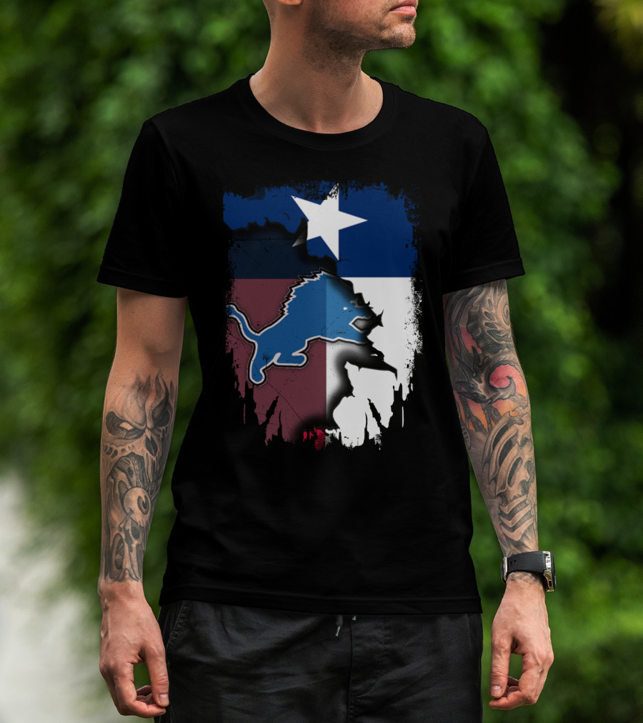 Together Texas Pride With Detroit Lions Emblem T-Shirt