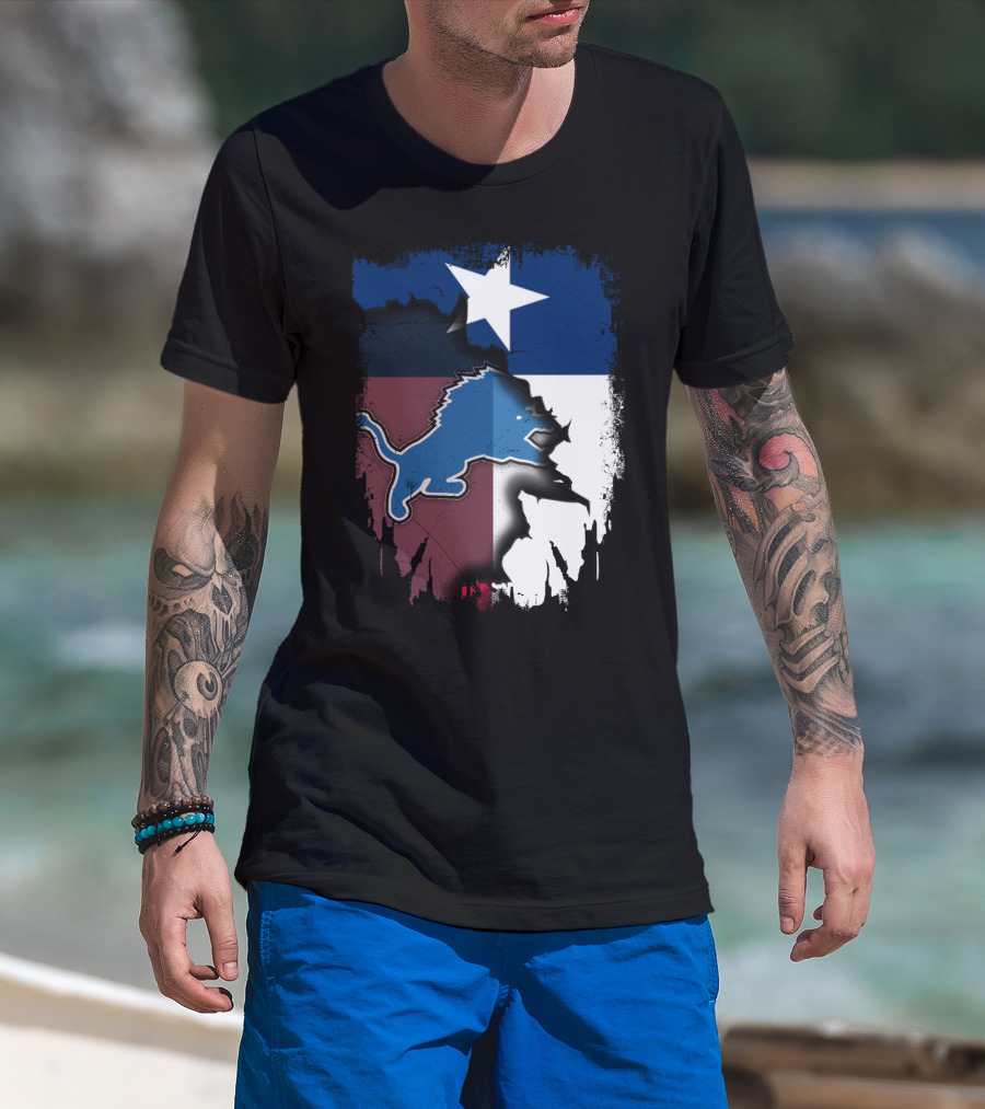 Together Texas Pride With Detroit Lions Emblem T-Shirt