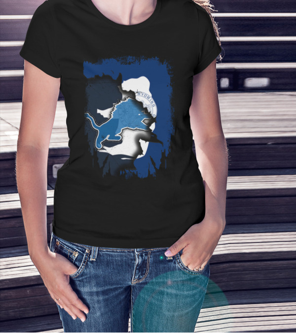 Wyoming Pride With Blue Lion Emblem T-Shirt