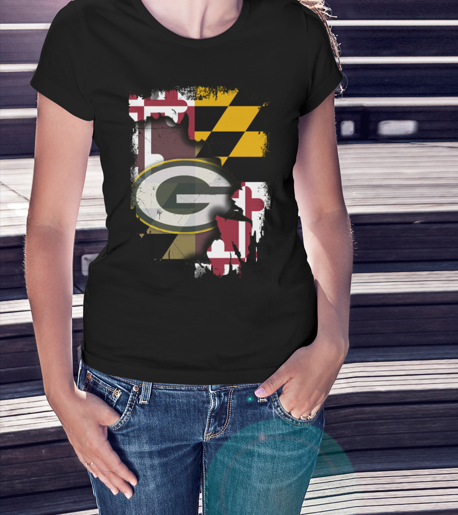 Together Maryland Flag With Green Bay Packers T-Shirt