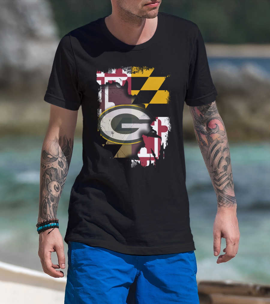 Together Maryland Flag With Green Bay Packers T-Shirt