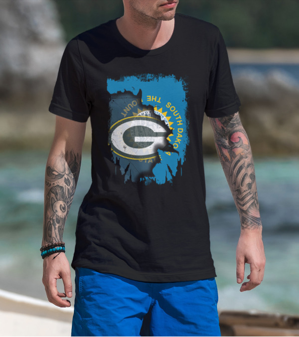 South Dakota Pride With Green Bay Packers Logo And State Seal T-Shirt