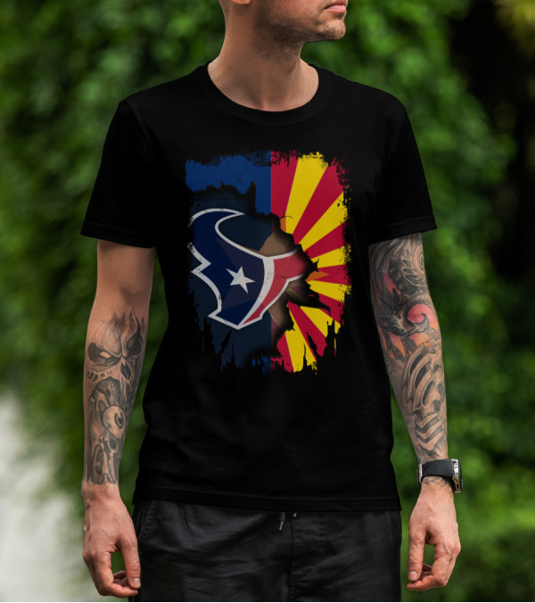 Arizona And Texans Unity With Star And Sunset Colors T-Shirt