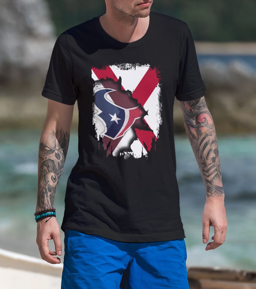 Houston Texans Alabama State Flag Unity T-Shirt