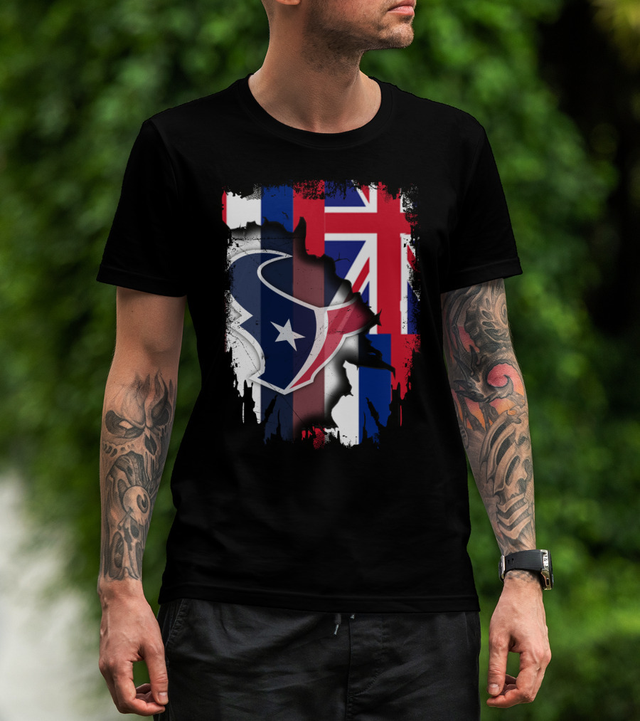 Hawaii Together With Texans Flag And Logo Collaboration T-Shirt