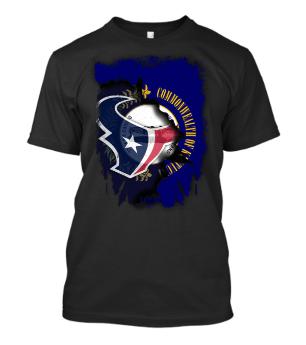 Commonwealth Of Kentucky With Texas Football Emblem T-Shirt