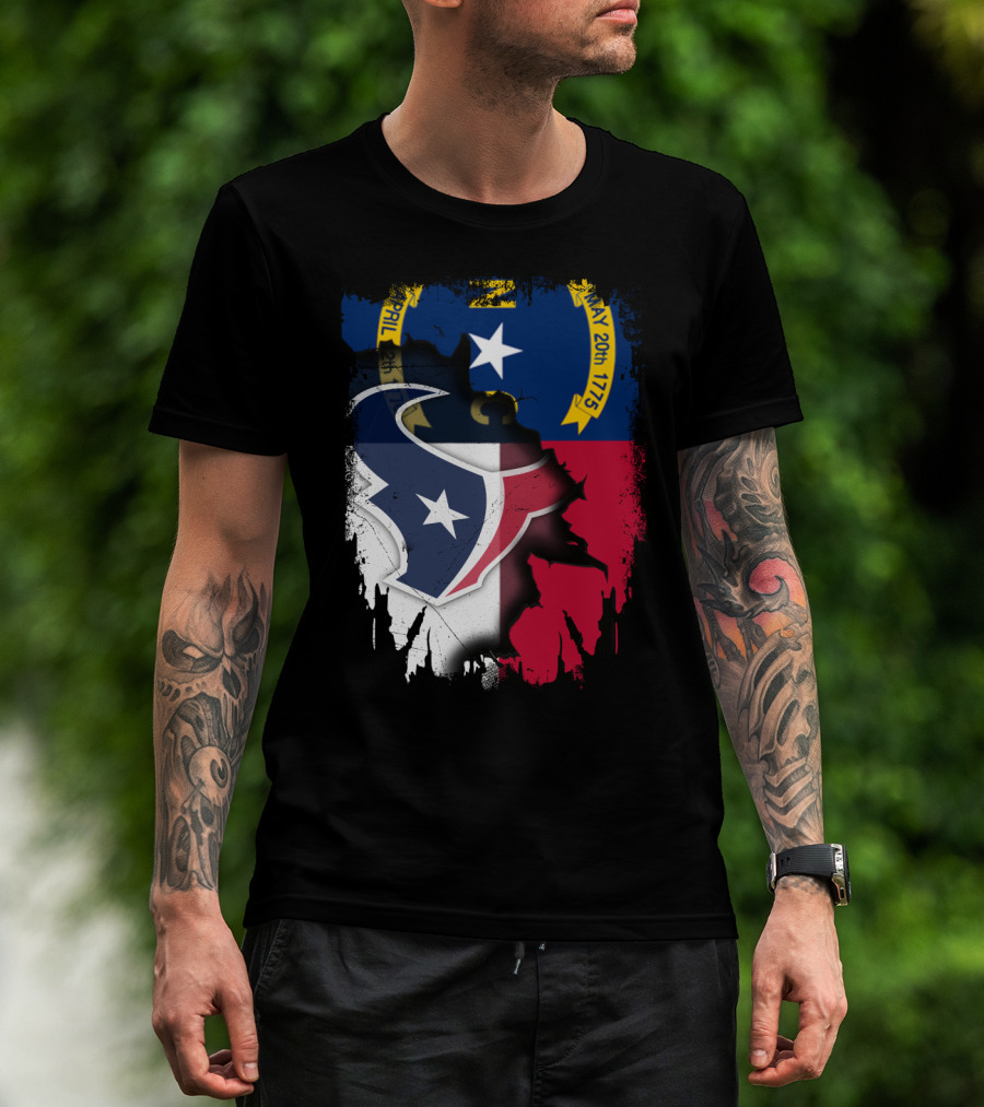 North Carolina And Texans Symbolic Unity With State And Sports T-Shirt