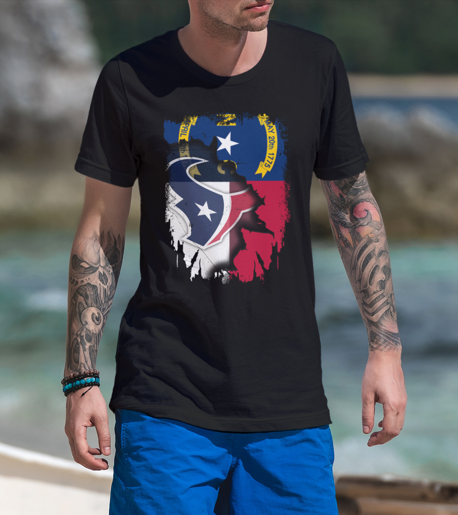 North Carolina And Texans Symbolic Unity With State And Sports T-Shirt