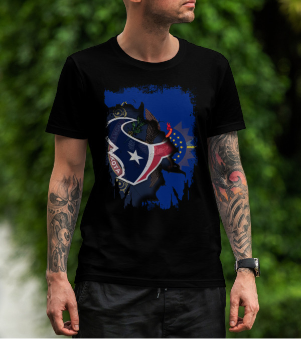 Texas And North Dakota State Pride Fusion T-Shirt