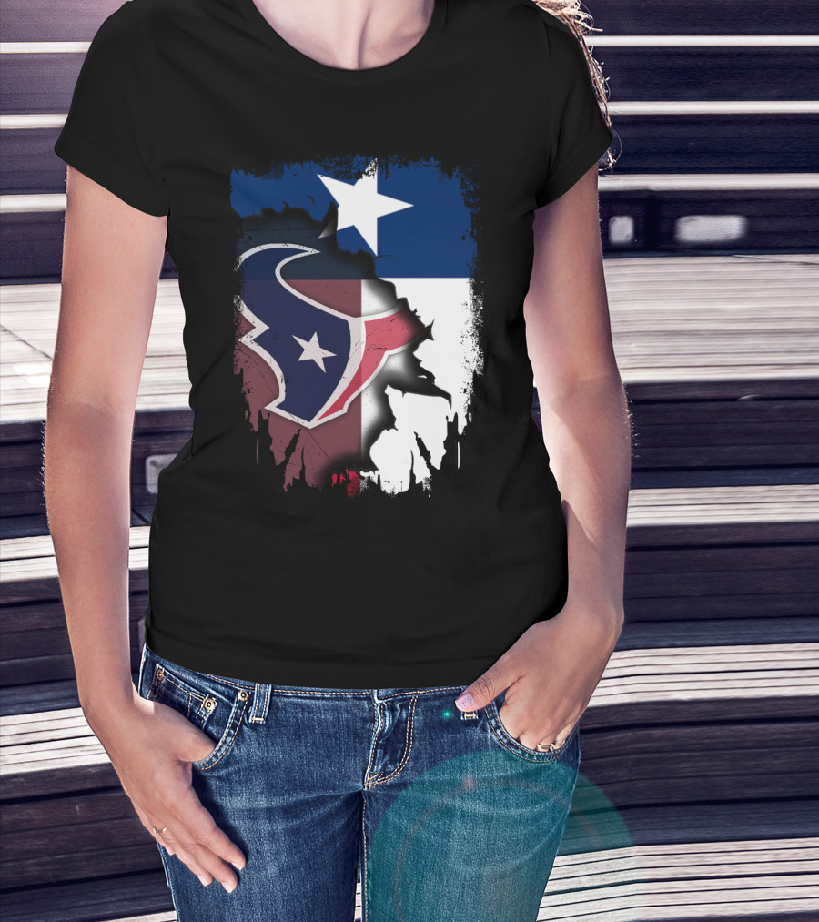 Texas Together Houston Texans Flag Star T-Shirt