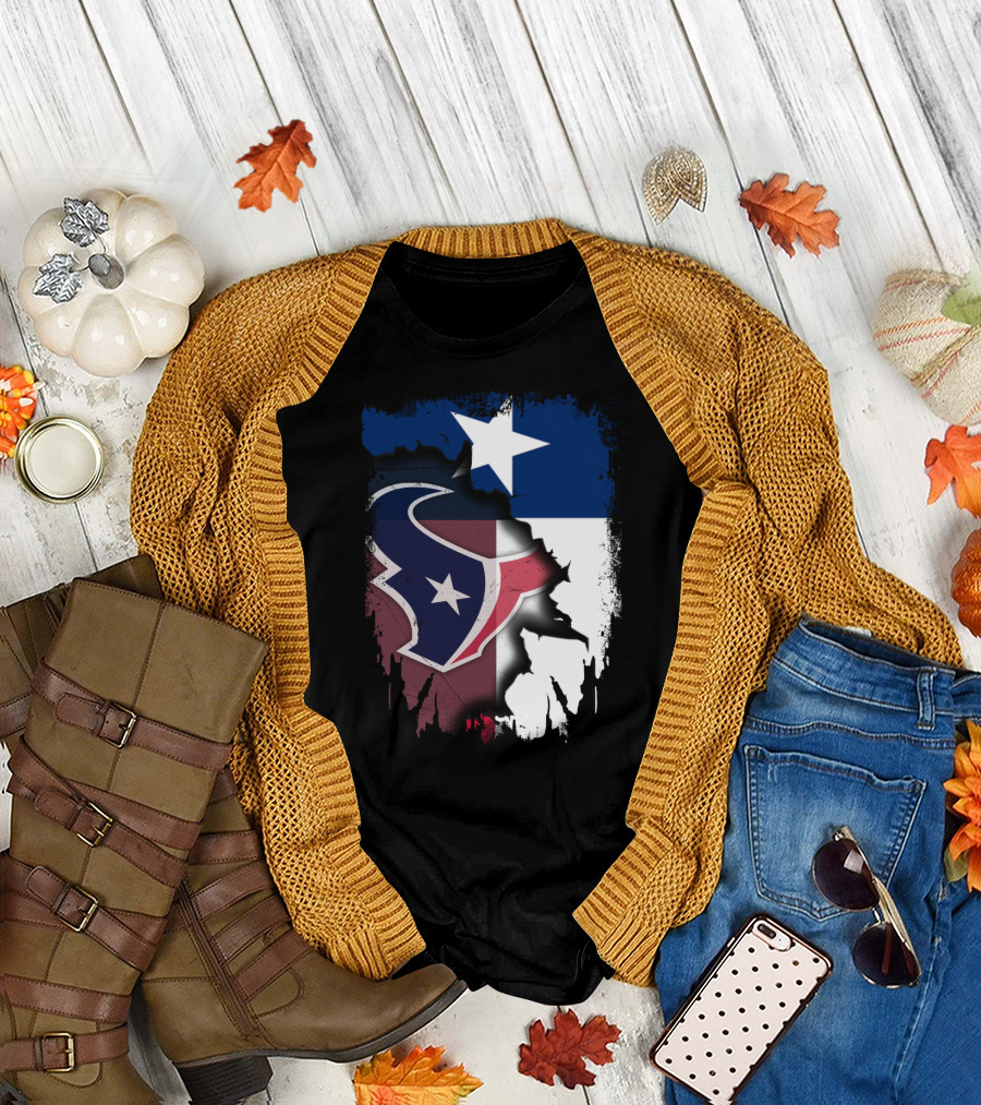 Texas Together Houston Texans Flag Star T-Shirt