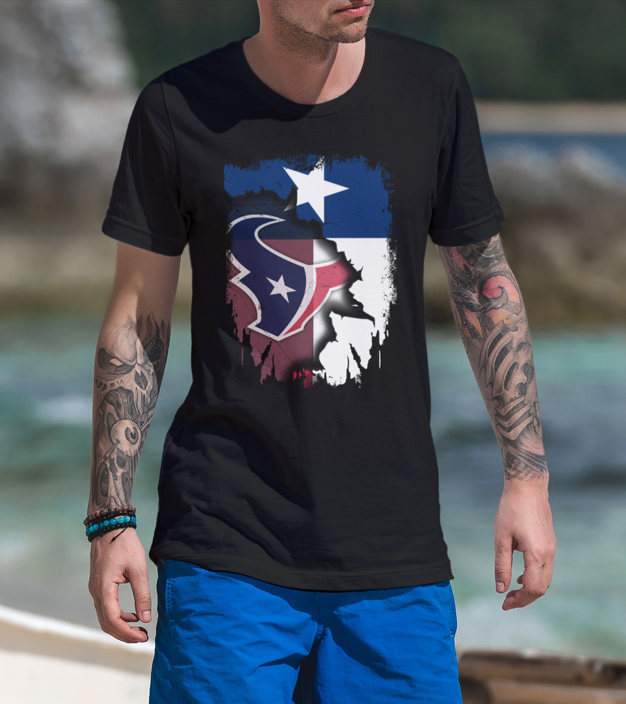 Texas Together Houston Texans Flag Star T-Shirt