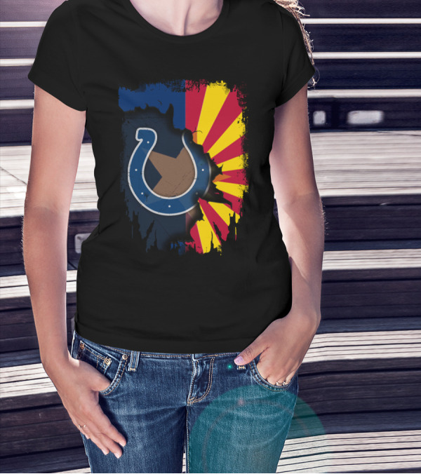 Together Arizona Colts Horseshoe Logo And Flag T-Shirt
