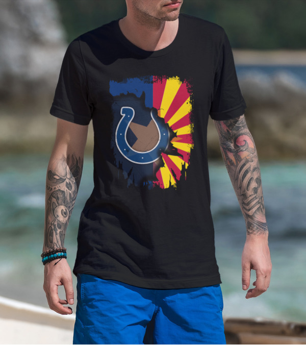 Together Arizona Colts Horseshoe Logo And Flag T-Shirt