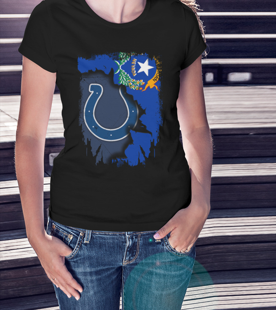 Nevada State Pride With Colts Horseshoe T-Shirt