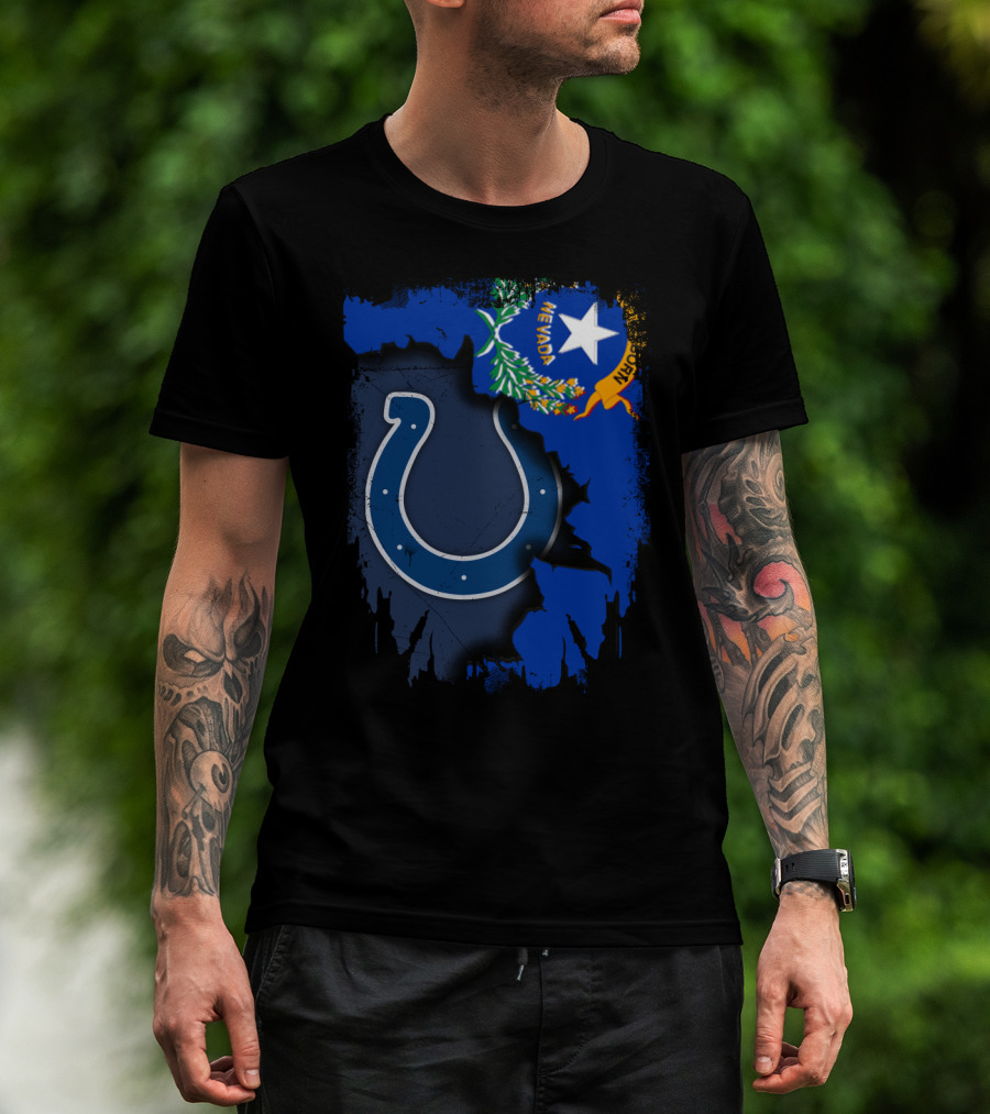 Nevada State Pride With Colts Horseshoe T-Shirt
