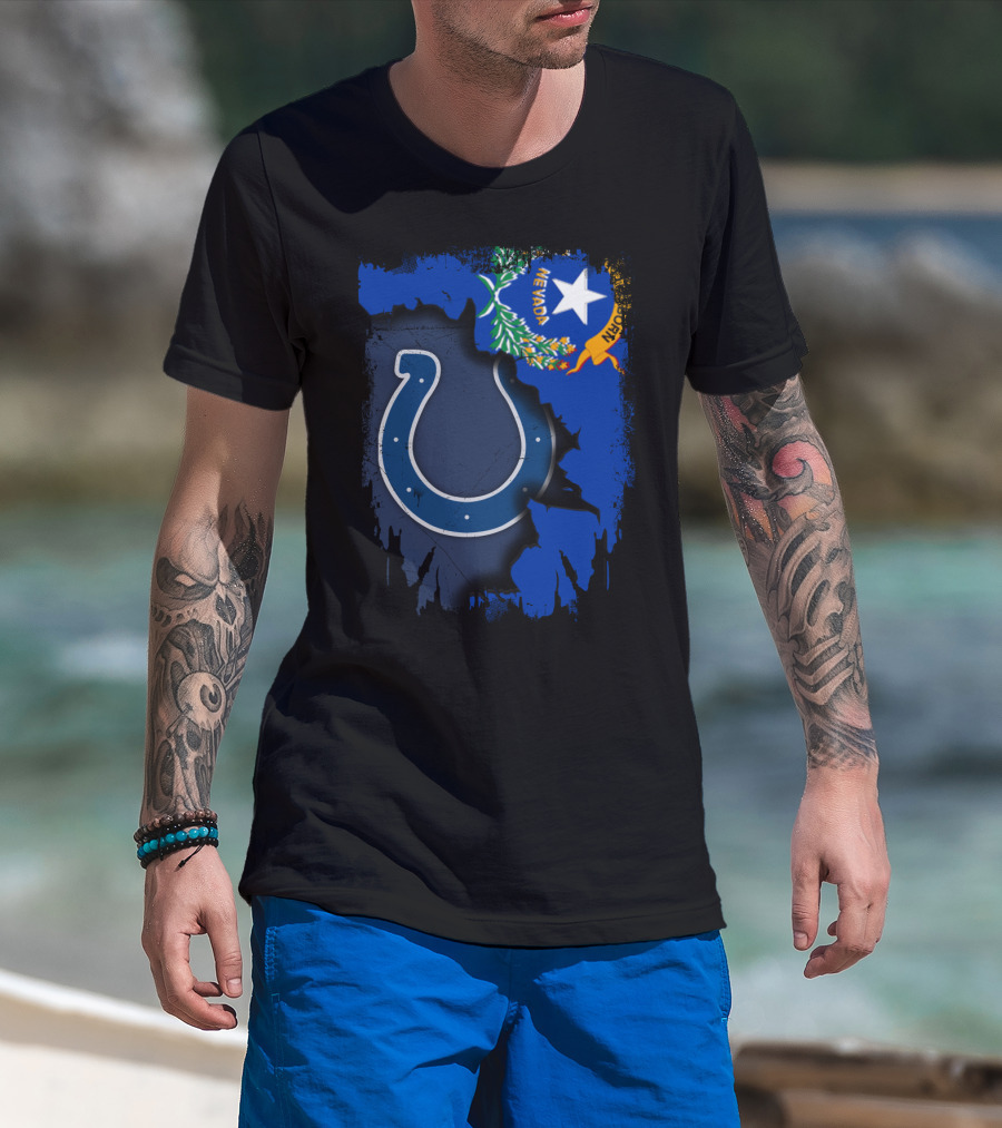 Nevada State Pride With Colts Horseshoe T-Shirt
