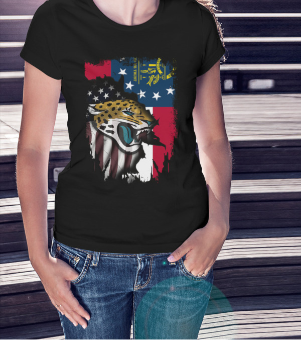 Together Georgia Flag Grunge With Jaguars American Patriotism T-Shirt