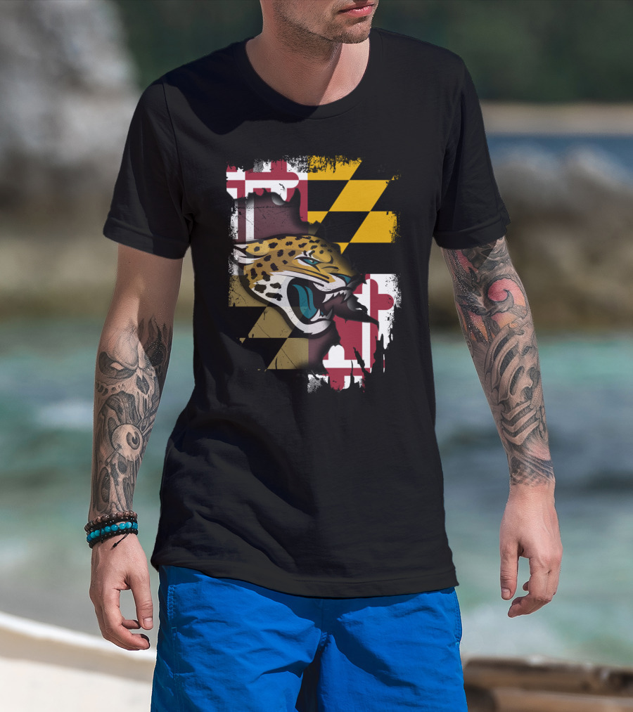Maryland Pride With Jaguars Roaring Spirit T-Shirt