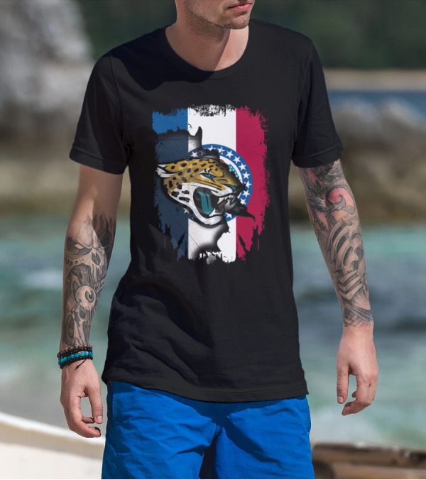 Missouri Flag With Jaguars Roaring Spirit T-Shirt