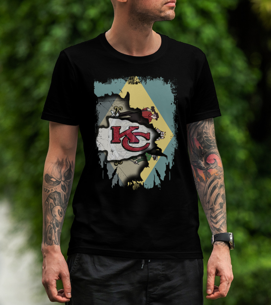 Kansas City Chiefs Delaware Pride Flag Fusion T-Shirt